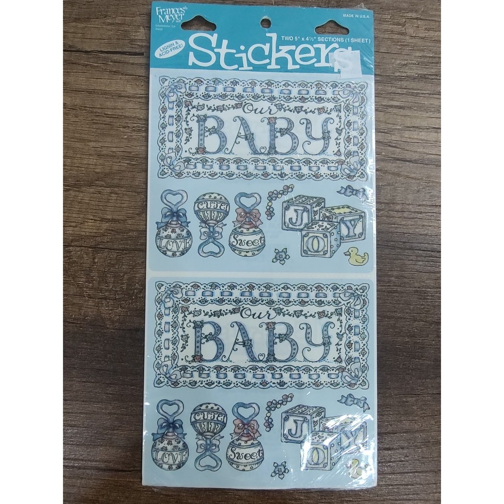 Frances Meyer Baby Stickers Rare Vintage Baby Shower Sticker Sheet Crafts NOS